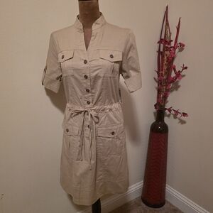 BeBop Khaki Utility Jacket Dress